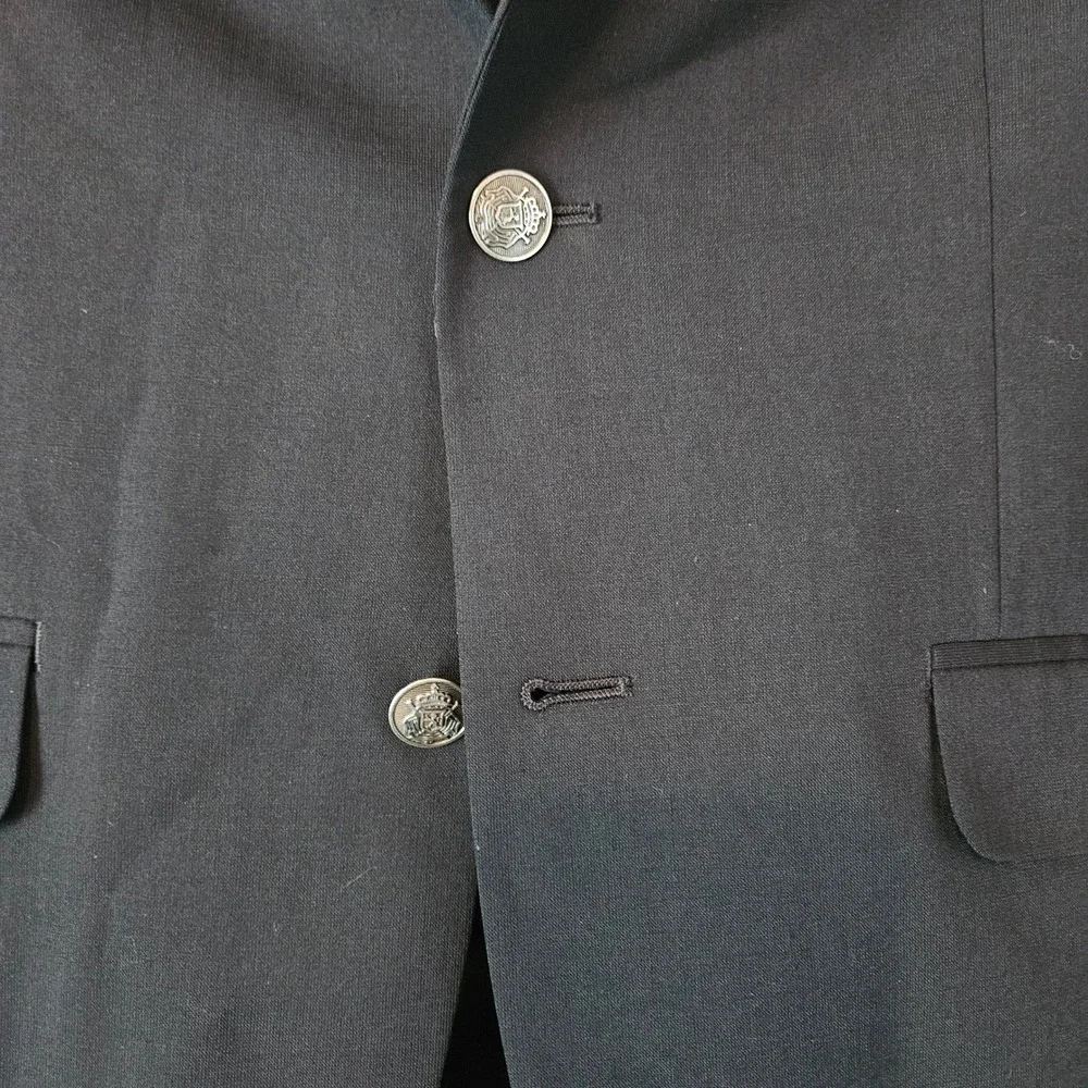 Michael Kors Sport Coat Blazer Mens 40 Navy Blue Silver Crest Buttons Two Button